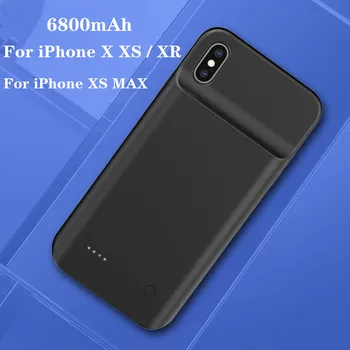 6800mAh UltraThin Akumulatora korpusa iPhone Xs MAX Portable Power Bank Lādēšanas Vāciņu Lietā Par iPhone X Xs XR Akumulatoru Lādētāju, Ja