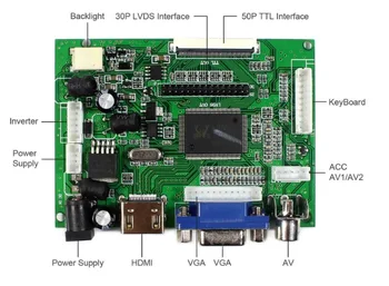 HDMI+VGA 2AV Kontroles padomes Komplekts N156B6 N156B6-L0B N156B6-L0A 1366X768 LCD LED ekrānu Vadītāja Valdes