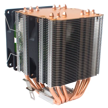 X79 X99 Ryzen i5 i7 CPU cooler 4pin ventilators 115X 1366 2011 6 dual heatpipe-torņa dzesēšanas 9cm fanu atbalsts Intel AMD RGB ARGB fani