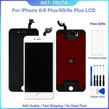 Grade AAA+++ Ekrāna iPhone 6 6S Plus LCD ar 3D Spēkā Touch Digitizer Montāža iPhone 5S Displejs Nav Mirušo Pikseļu Daļas