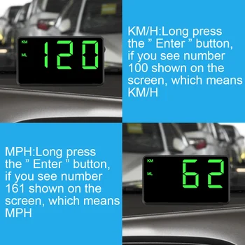 HUD Auto Head Up Displejs GPS Spidometrs LED Digitālais Odometrs, borta Dators Uzraudzības Brīdinājuma Komplekts Auto Projektoru Piederumi