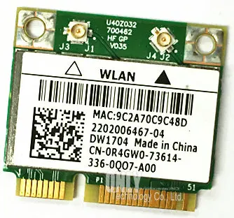 Broadcom Bcm4314 Dw1704 Wifi N +Bluetooth R4gw0 Bezvadu Mini Pcie Karte Dell BCM43142HM