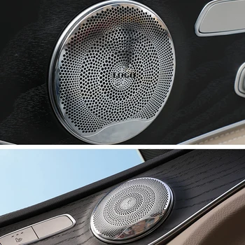 Automašīnu Durvju Audio Skaļrunis Dekoru Vāka Uzlīme Apdare Piederumi Mercedes Benz W212 W211 W205 W213 GLC C E Klases Auto Skaņas Lietā