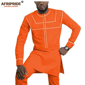 2019 Āfrikas Apģērbi Vīriešiem Dashiki Vīriešu Apģērbs Krekli+ Ankara Bikses Kopa Tracksuit Vīriešiem Cilšu Attire AFRIPRIDE A1916055