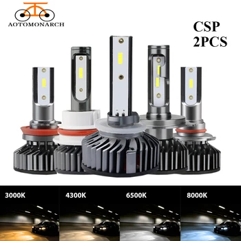 H4, H7 CSP, 2GAB LED Auto Lukturu 6500K 12V Car Styling Auto Lukturis Miglas Spuldzes H1 H11 9005 9006 4300K CD