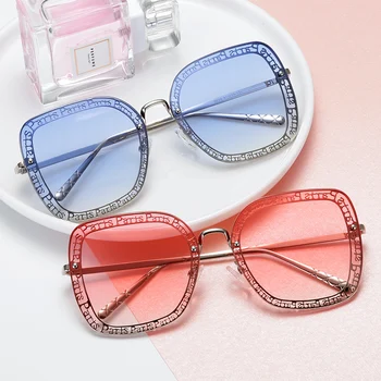 Zīmola Dizaina Modes Sieviešu Saulesbrilles Dāma Luksusa Lielgabarīta Saules Brilles Vintage UV400 Sunglass Toņos Briļļu Oculos de sol