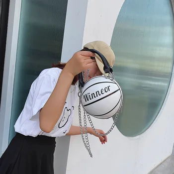 Mazo Luminiscences Krāsas Basketbola Rokas Soma Sieviešu Modes Ķēdes Somas Radošo Vēstuli Plecu Messenger Bag Mini Tote Kārta