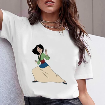 Disney Mulan Lielajam T krekls Sieviešu Vasaras Top Zīmola Grafiskais Tshirts Ķīnas Kongfu Ikdienas Īsās Piedurknes Smieklīgi Hipster Drēbes