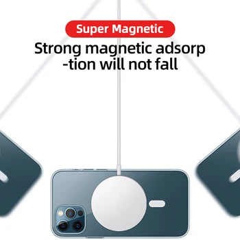 Magnectic Lietā Par iPhone 12 Pro Max 12 mini Gadījumā Par Ātru Bezvadu Lādēšanas Triecienizturīgs Pilnīgu Aizsardzību Caurspīdīga Lietā