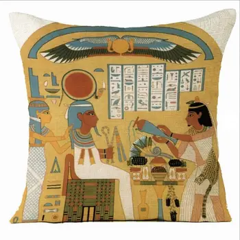 Spilvendrāna Retro Ēģiptes Faraons Raksts Spilvens Mājas Spilvenu Dīvāns Guļamistabā, Automašīnu Dekorēšana Spilvendrāna Bez Pamata