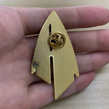 Admirālis JL Picard Pin Nākamās Paaudzes Komunikatoru Zelta Pin Piespraudes Žetons Star Piederumi Pārgājiens Metāla Emblēma