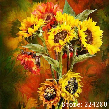 Jaunie Rokdarbi,14CT Ieskaitīts Eļļas Glezna Saulespuķes Ziedu Izšuvumi,DIY Aīda Cross stitch komplekti,Mākslas Cross-Izšūšanas Mājas Dekoru