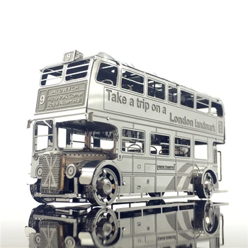HK NANYUAN 3D Metāla Modeļa Komplekta Montāža Modeli LONGDON AUTOBUSU Auto DIY 3D Lāzera Izgriezt Modeli Jigsaw Puzzle Simula Rotaļlietas Zēniem Pieaugušo ROTAĻLIETAS