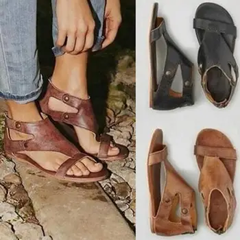 Piliens kuģa Vasaras Modes Sieviešu Sandales Dzīvokļi Korķa Gladiator Beach Kniežu Kurpes Sandales Zapatos Mujer Sandalias Plus Lieluma 42