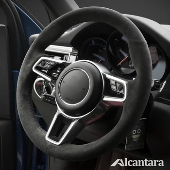 Melns Alcantara Auto Stūres Rats Segumu Porsche Macan Cayenne-2016