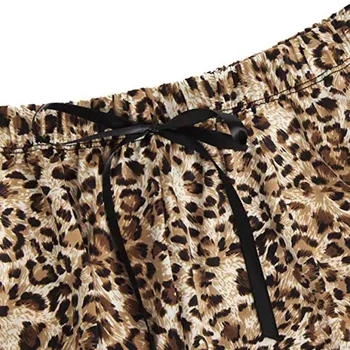 Modes Sievietes, Seksīgas Pidžamas Komplekts Leopards Drukāt Sleepwear Sievietes Bez Piedurknēm Siksniņa Naktsveļu Satīna Cami Top Šorti Komplekti Pijama Mujer
