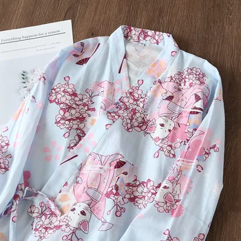 Japāņu Kimono, Naktskrekli Sieviešu Kokvilnas Marle Yukata Pidžamu Peldmētelis Tvaicētiem Mājas Pakalpojumu, Plānas Vasaras Kimono Jaka Homewear