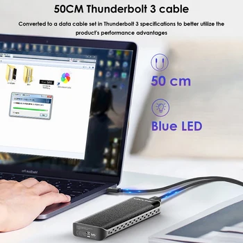 Intel Sertificēts USB C Thunderbolt 3 NVME SSD Kameras Tipa Lietā C M-Taustiņu, NVMe Savienotājs Lielisku Izkliedes Logu Mac OS