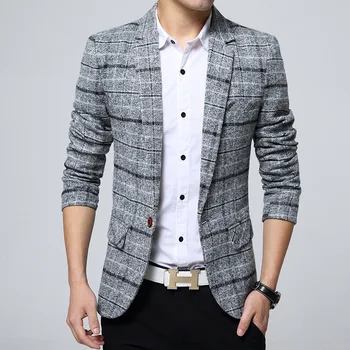 Vīriešu ikdienas uzvalks jaka korejiešu versija slim uzvalks Dropshipping karstā pārdošanas top coat biznesa garas piedurknes pogu kokvilnas pusgarās