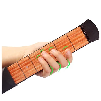 Portatīvo 6-Signāls Kabatas Ģitāras Akords Treneris Prakses Instrumentus, Grozāms Akordi Diagrammas Ekrāna ģitāra pirkstu exerciser Iesācējiem