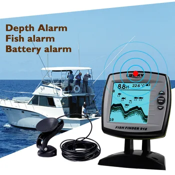 Lucky fish finder FF918-180S zvejas zivju angļu valodā Vadu sensors fishfinder 45 grādiem, sonar zivis pievilināt echo lcd