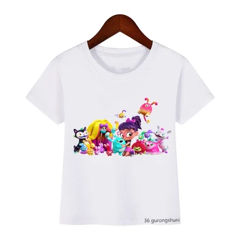 Smieklīgi bērniem drēbes zēni meitenes laimīgs Abby un dzīvnieku iespiests t krekls meitenēm kawaii bērnu drēbītes, balts īstermiņa piedurknēm t-krekls