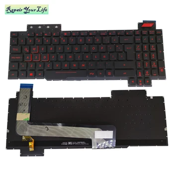 Nomaiņa Klaviatūras ASUS FX503 V FX503VD FX503VM FX63 tastatūra ar aizmugurgaismojumu LA latīņu alfabēta izkārtojumu, melns KB red taustiņu klēpjdatoru daļas labākais