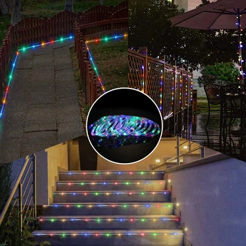 20m 200LED Saules Āra Gaismas Ūdensizturīgs Vara Stieples Lampas String 8 Režīmi Multicolor Flash Pasaku Gaismu Ziemassvētku Gaismas Dekori