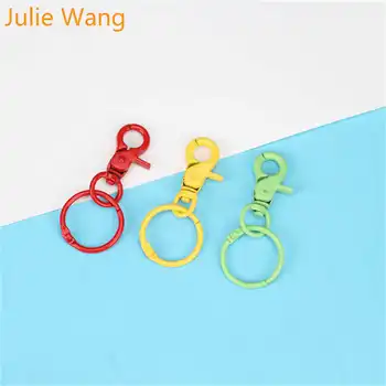 Julie Wang 5GAB Multicolor Kārta Atslēgu, Gredzenu Keychain Sadalīt Gredzenu Keychains Omārs Sprādzes Atslēgu Ķēdes, Piederumu, Rotaslietu izgatavošana