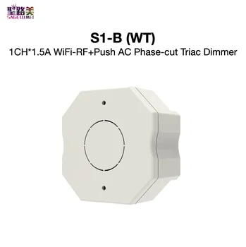 S1-B (WT) 1CH*1.5 WiFi-RF+Push AC Posms-cut Triac Reostats Tuya APP Mākonis Kontroles / Balss Vadība SkyDance