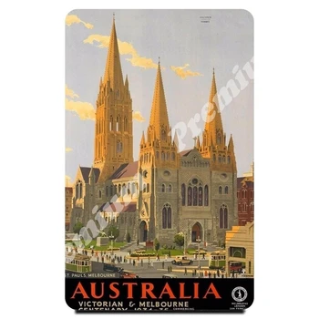 Austrālija suvenīru magnēts vintage tūrisma plakāts