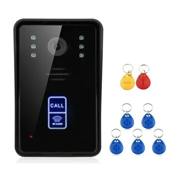 7 Collu skārienjūtīgu šķidro kristālu displejs Video durvju Tālrunis Smart Home intercom sistēma RFID Kartes Durvju atbrīvošanas ūdensizturīgs Audio durvju zvans