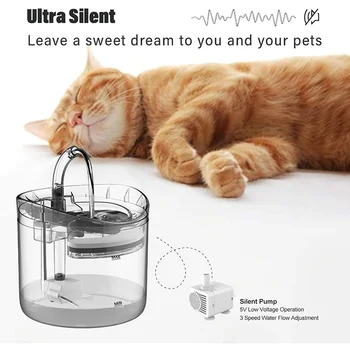 Kaķis Ūdens Strūklaka Suņu Ūdens Padeves 1.5 L USB Super Klusa Automātiskā Pet Dzeramā Strūklakas Noliec Kaklu Aprūpes Pet Ūdens Bļoda