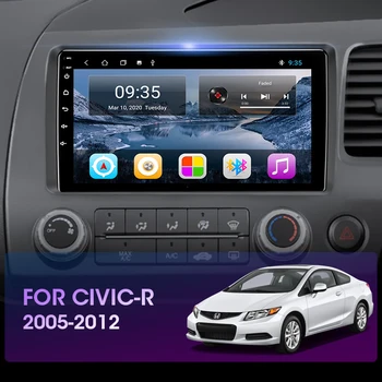 JMCQ Android 9.0 2+32G 2DIN 4G+wi-fi DSP Auto Radio Multimediju Video Atskaņotājs Honda Civic 2005. - 2012. gadam RDH Navigācija GPS Galvas Vienības