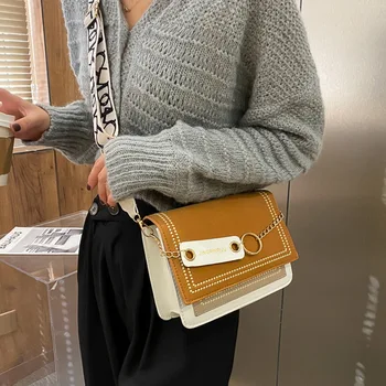 Luksusa Somas Sieviešu soma Matēts Kontrasta Krāsu Plecu Messenger Bag Modes Nelielu Kvadrātveida Soma сумка женская 2020
