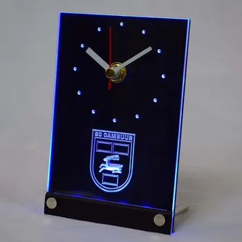 Tnc1019 SC Cambuur Leeuwarden Eredivisie Futbola 3D LED Galda Galda Pulkstenis