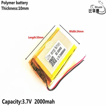 Labas Qulity Litru enerģijas akumulators 3,7 V,2000mAH 103450 Polimēra litija jonu / Litija jonu akumulators tablet pc BANKA,GPS,mp3,mp4