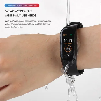 Smart Aproce IP67 Waterproof Smart Joslā ar Sirdsdarbības Ātrums, asinsspiediens, Miega Monitors Fitnesa Tracker Melns