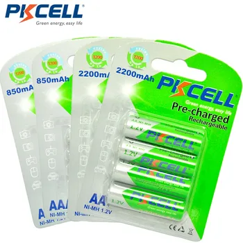 PKCELL (8pcs AA+8PCS) pack AAA NiMh AA uzlādējamas Baterijas 1,2 V 2200mAh AA andNi-MH 850mAh AAA Uzlādējamās Baterijas