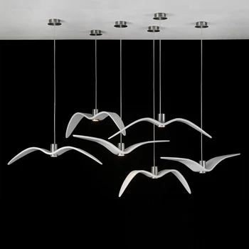 Black&White Radošo LED Pendant Gaismas Kaija Kulons Lampas Bārs Dinning Room Apturēšanu apgaismes iekārtas Virtuves Gaismas Ķermeņi,