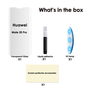 Wukong Pilnībā Segtu UV Līmi Rūdīta Stikla Huawei Mate 20 Pro Līkumu Malas Segtu UV Šķidrums Ekrāna Aizsargs, Lai Huawei P30 Pro