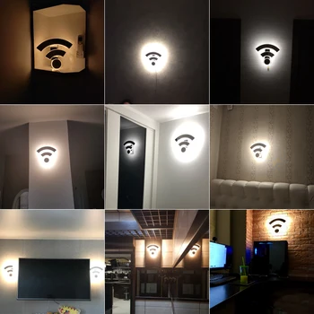 Radošā akrila WIFI sienas gaismas sconce wandlamp LED modernās guļamistabas gultas lampa restaurante KTV hotel eju koridorā gaismas