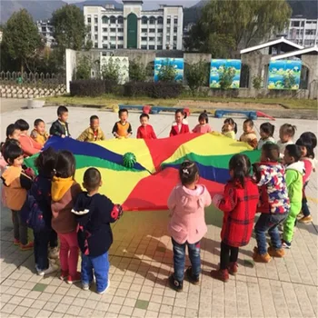 Bērniem Bērnu Sporta Rotaļu Bērnudārza Attīstības Āra Varavīksnes Lietussargu Izpletni Rotaļlieta Pārlēkt-maisu Spēlēt Rotaļlietas Dia 2M