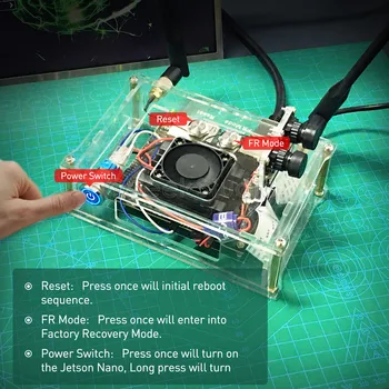 NVIDIA Jetson Nano B01 Developer kit Skaidrs, Akrila Gadījumā Jetson Nano ar Dzesēšanas Ventilatoru & switch pogu