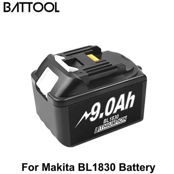 Uzlādējams 18V 9000mAh LED Gaismas Litija Akumulatoru Makita 18volt Akumulatora BL1830 BL1815 BL1860 BL1840 194205-3 Instrumenti Akumulatora