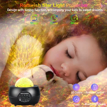 LED Nakts Gaismas, Bluetooth, Mūzikas Atskaņotājs, Tālvadības Zvaigžņotām Ūdens Viļņu Projektoru USB Bērniem, Guļamistaba Dekorēšana Projektoru Lampas Bērnu