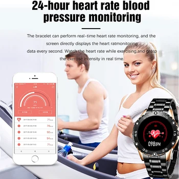 LIGE Vīriešiem Smart Skatīties Sirdsdarbības Asins Spiediena Monitoru, Smartwatch Fitnesa Tracker Sporta Ūdensizturīgs Pulksteņi Cilvēks, Android vai iOS