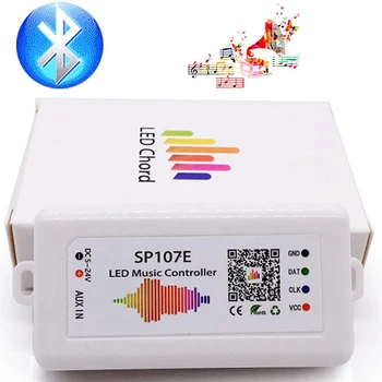 WIFI RGB SP107E Pikseļu IC SPI Mūzikas Bluetooth Kontrolieris WS2812 SK6812 SK9822 RGBW APA102 LPD8806 Sloksnes DC5-24V