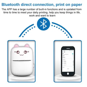 Mini Portatīvo Foto Kabatas termoprinteri 58mm printeru Papīrs, Bezvadu Bluetooth Android, IOS, Radošās Gudrs Uzlīmes