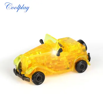 DIY 3D Puzzle Auto Divstāvu Autobusu Zilonis Kristāla Montāža Puzzle DIY Jigsaw Mājas Apdare Dzimšanas dienas Dāvanu-Rotaļlietas Bērniem